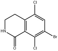 7-ブロモ-5,8-ジクロロ-3,4-ジヒドロイソキノリン-1(2H)-オン 化学構造式