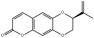 (S)-2,3-Dihydro-2-(1-methylethenyl)-7H-pyrano[2,3-g]-1,4-benzodioxin-7-one 结构式
