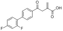 4-(2',4'-Difluorobiphenyl-4-yl)-2-methylene-4-oxobutanoic acid 化学構造式