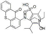 1-(2-diethylaminoethylamino)-4-methyl-thioxanthen-9-one, 4-hydroxy-2-m ethyl-5-propan-2-yl-benzenesulfonic acid 结构式