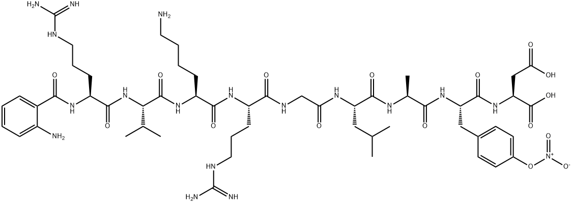 AMINOBENZOYL-ARG-VAL-LYS-ARG-GLY-LEU-ALA-TYR(NO2)-ASP 化学構造式
