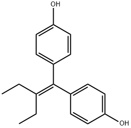 4-[2-ethyl-1-(4-hydroxyphenyl)but-1-enyl]phenol 化学構造式