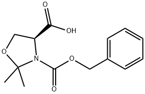 (R)-3-((BENZYLOXY)CARBONYL)-2,2-DIMETHYLOXAZOLIDINE-4-CARBOXYLIC ACID Struktur