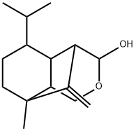 オクタヒドロ-8-メチル-9-メチレン-5-イソプロピル-4,8-メタノ-1H-2-ベンゾピラン-3-オール 化学構造式