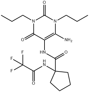 Cyclopentanecarboxamide,  N-(6-amino-1,2,3,4-tetrahydro-2,4-dioxo-1,3-dipropyl-5-pyrimidinyl)-1-[(trifluoroacetyl)amino]-  (9CI)|