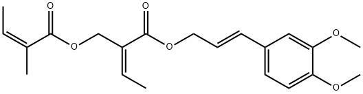 [(E)-3-(3,4-dimethoxyphenyl)prop-2-enyl] (Z)-2-[[(E)-2-methylbut-2-eno yl]oxymethyl]but-2-enoate Structure