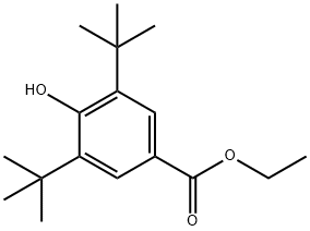3,5-ビス(1,1-ジメチルエチル)-4-ヒドロキシ安息香酸エチル 化学構造式