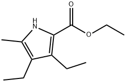 3,4-ジエチル-2-エトキシカルボニル-5-メチルピロール 化学構造式