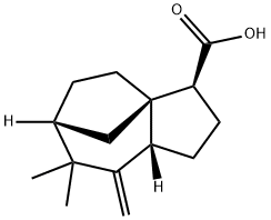(3S)-2,3,4,5,6,7,8,8aα-オクタヒドロ-7,7-ジメチル-8-メチレン-1H-3aα,6α-メタノアズレン-3α-カルボン酸 化学構造式