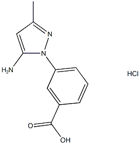 3-(5-Amino-3-methyl-1H-pyrazol-1-yl)benzoic acid hydrochloride, 1620390-43-3, 结构式