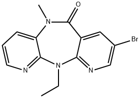 6H-Dipyrido[3,2-b:2',3'-e][1,4]diazepin-6-one,8-bromo-11-ethyl-5,11-dihydro-5-methyl- 化学構造式