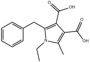 2-benzyl-1-ethyl-5-methyl-pyrrole-3,4-dicarboxylic acid 化学構造式