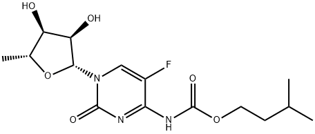 5'-デオキシ-5-フルオロ-N-[(3-メチルブトキシ)カルボニル]シチジン 化学構造式