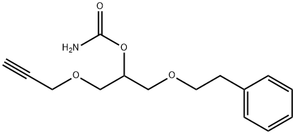 1-(2-フェニルエトキシ)-3-(2-プロピニルオキシ)-2-プロパノールカルバマート 化学構造式