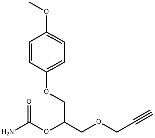 1-(p-メトキシフェノキシ)-3-(2-プロピニルオキシ)-2-プロパノールカルバマート 化学構造式