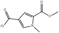 1H-Pyrrole-2-carboxylic acid, 4-(chlorocarbonyl)-1-methyl-, methyl ester (9CI) Struktur