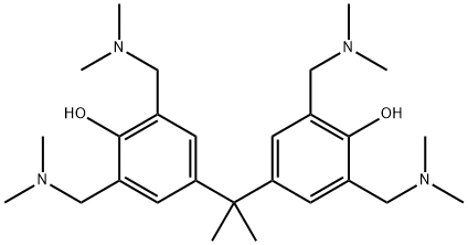 4,4'-(1-甲基亚乙基)-双[2,6-双(二甲氨基甲基)苯酚] 结构式