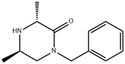 PIPERAZINONE, 3,5-DIMETHYL-1-(PHENYLMETHYL)-, (3R,5R)- Struktur