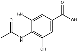 4-乙酰氨基-3-氨基-5-羟基苯甲酸, 162252-46-2, 结构式