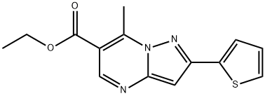 ETHYL 7-METHYL-2-(2-THIENYL)PYRAZOLO[1,5-A]PYRIMIDINE-6-CARBOXYLATE 化学構造式