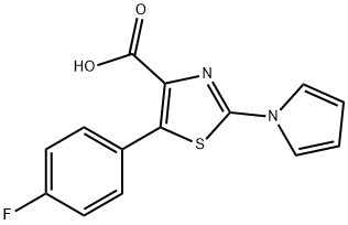 5-(4-Fluorophenyl)-2-(1H-pyrrol-1-yl)-1,3-thiazole-4-carboxylic acid 结构式