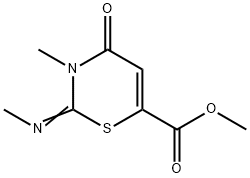 3,4-Dihydro-3-methyl-2-(methylimino)-4-oxo-2H-1,3-thiazine-6-carboxylic acid methyl ester Structure