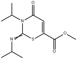 3,4-Dihydro-3-isopropyl-2-(isopropylimino)-4-oxo-2H-1,3-thiazine-6-carboxylic acid methyl ester,16238-36-1,结构式