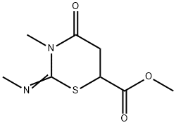 3,4,5,6-Tetrahydro-3-methyl-2-(methylimino)-4-oxo-2H-1,3-thiazine-6-carboxylic acid methyl ester,16238-42-9,结构式