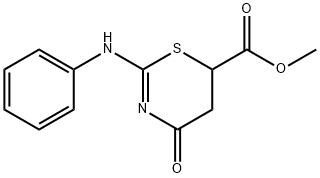 Tetrahydro-4-oxo-2-(phenylimino)-2H-1,3-thiazine-6-carboxylic acid methyl ester,16238-45-2,结构式