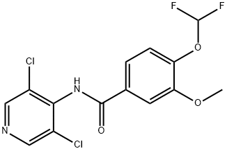 BenzaMide, N-(3,5-dichloro-4-pyridinyl)-4-(difluoroMethoxy)-3-Methoxy- 化学構造式