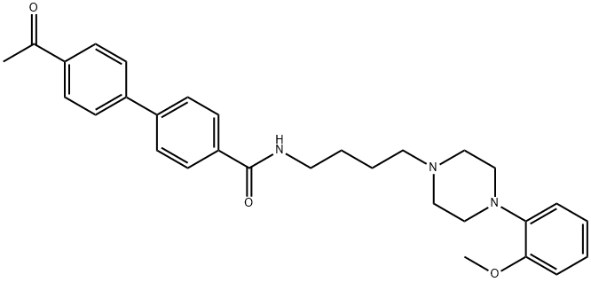 4'-ACETYL-N-[4-[4-(2-METHOXYPHENYL)-1-PIPERAZINYL]BUTYL]-[1,1'-BIPHENYL]-4-CARBOXAMIDE Struktur