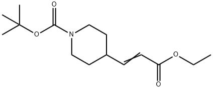 1-Boc-4-(2-ethoxycarbonylvinyl)piperidine 化学構造式