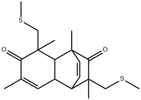 1,4a,5,8a-Tetrahydro-4,5,7,10-tetramethyl-5,10-bis[(methylthio)methyl]-1,4-ethanonaphthalene-6,9(4H)-dione 结构式