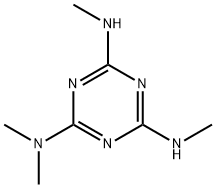 2-ジメチルアミノ-4,6-ビス(メチルアミノ)-1,3,5-トリアジン 化学構造式