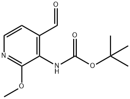 tert-butyl 4-forMyl-2-Methoxypyridin-3-ylcarbaMate 化学構造式