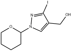 [3-Iodo-1-(tetrahydropyran-2-yl)-1H-pyrazol-4-yl]-methanol Structure