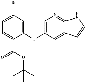 2-[(1H-吡咯并[2,3-b]吡啶-5-基)氧基]-4-溴苯甲酸叔丁酯,1628047-84-6,结构式