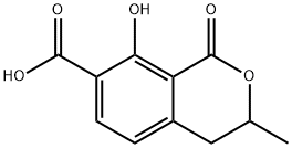 1-Oxo-3-methyl-8-hydroxy-3,4-dihydro-1H-2-benzopyran-7-carboxylic acid 结构式