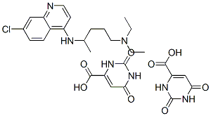 1,2,3,6-tetrahydro-2,6-dioxopyrimidine-4-carboxylic acid, compound with N4-(7-chloro-4-quinolyl)-N1,N1-diethylpentane-1,4-diamine (2:1) 结构式