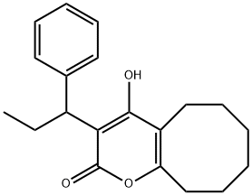 5,6,7,8,9,10-hexahydro-4-hydroxy-3-(1-phenylpropyl)-2H-cycloocta(b)pyran-2-one,163020-88-0,结构式