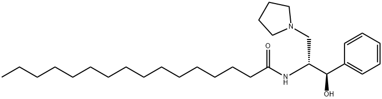 Hexadecanamide, N-[(1R,2R)-2-hydroxy-2-phenyl-1-(1-pyrrolidinylmethyl)ethyl]- Structure
