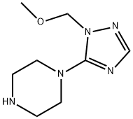1-[1-(メトキシメチル)-1H-1,2,4-トリアゾール-5-イル]ピペラジン 化学構造式