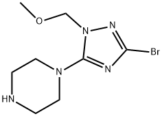 1-[3-ブロモ-1-(メトキシメチル)-1H-1,2,4-トリアゾール-5-イル]ピペラジン 化学構造式