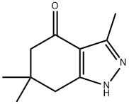 3,6,6-トリメチル-1,5,6,7-テトラヒドロ-4H-インダゾール-4-オン 化学構造式