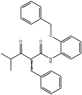 N-2-Benzyloxyphenyl α-Benzilidene Isobutyrylacetamide Struktur