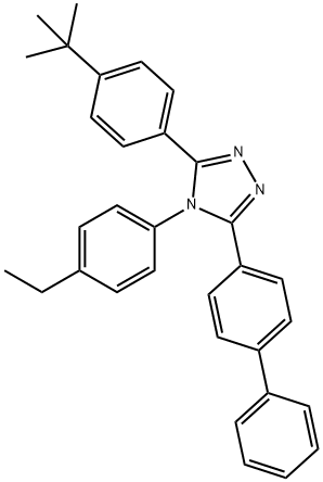 4H-1,2,4-TRIAZOLE, 3-[1,1'-BIPHENYL]-4-YL-5-[4-(1,1-DIMETHYLETHYL)PHENYL]-4-(4-ETHYLPHENYL)- 化学構造式