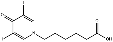 1,4-Dihydro-3,5-diiodo-4-oxo-1-pyridinehexanoic acid Structure