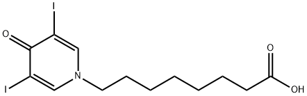 1,4-Dihydro-3,5-diiodo-4-oxo-1-pyridineoctanoic acid 结构式