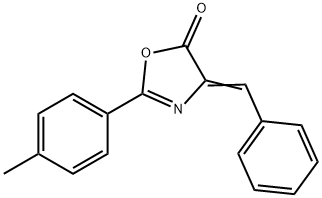 4-ベンジリデン-4,5-ジヒドロ-2-(p-トリル)オキサゾール-5-オン 化学構造式