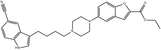 2-Benzofurancarboxylic acid, 5-[4-[4-(5-cyano-1H-indol-3-yl)butyl]-1-piperazinyl]-, ethyl ester|5-[4-[4-(5-氰基-1H-吲哚-3-基)丁基]-1-哌嗪基]-2-苯并呋喃羧酸乙酯